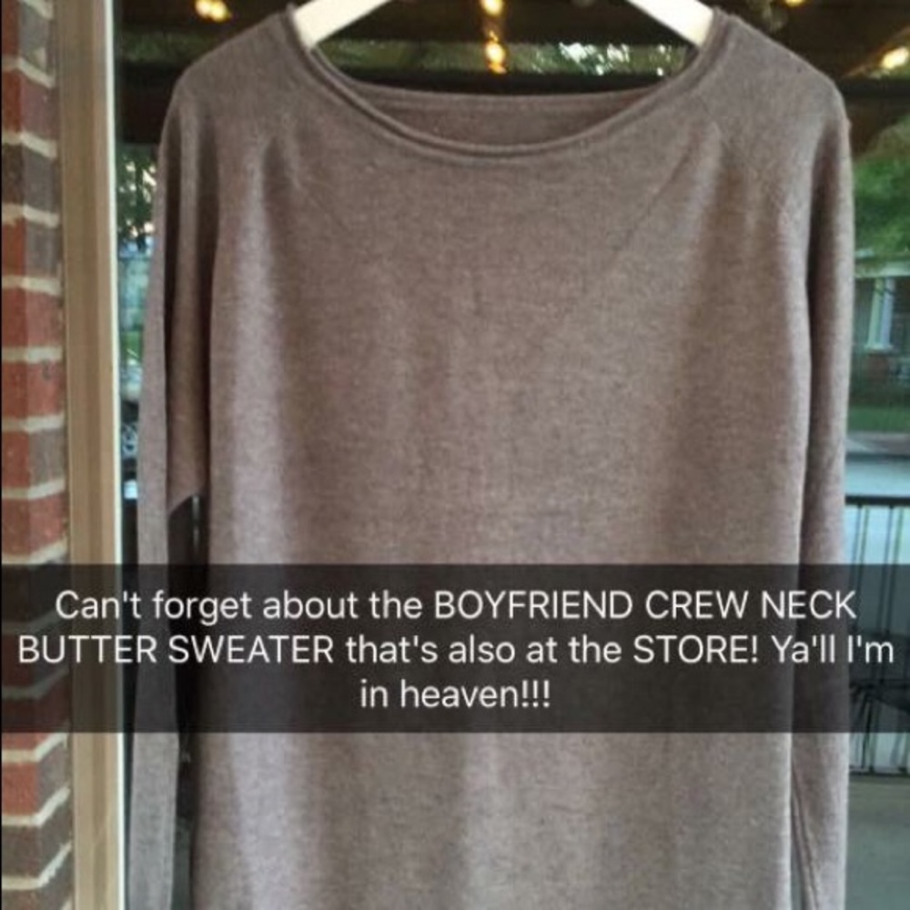 Cashmere boyfriend crew sweater- size m/l charcoal